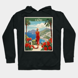 Capri Italy Vintage Tourism Travel Poster Hoodie